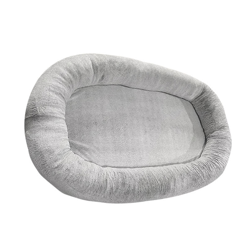 Grand lit pour chien court en peluche humaine