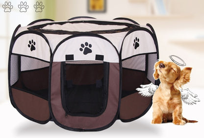 Enclos pliable octogonal pour animaux de compagnie, en tissu Oxford, pour chats et chiens