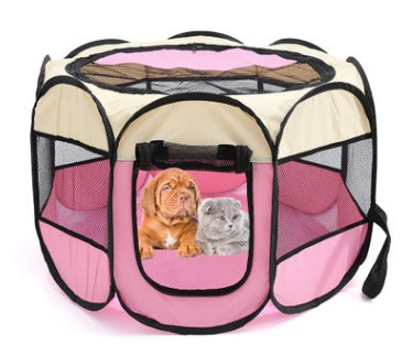 Enclos pliable octogonal pour animaux de compagnie, en tissu Oxford, pour chats et chiens