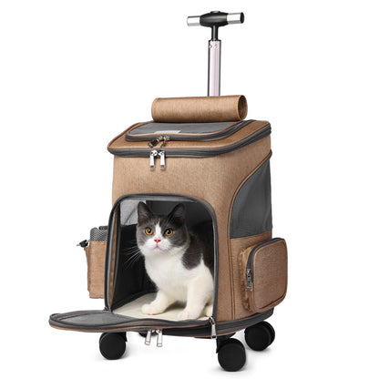 Wheeled Cat Backpack Trolley Bag