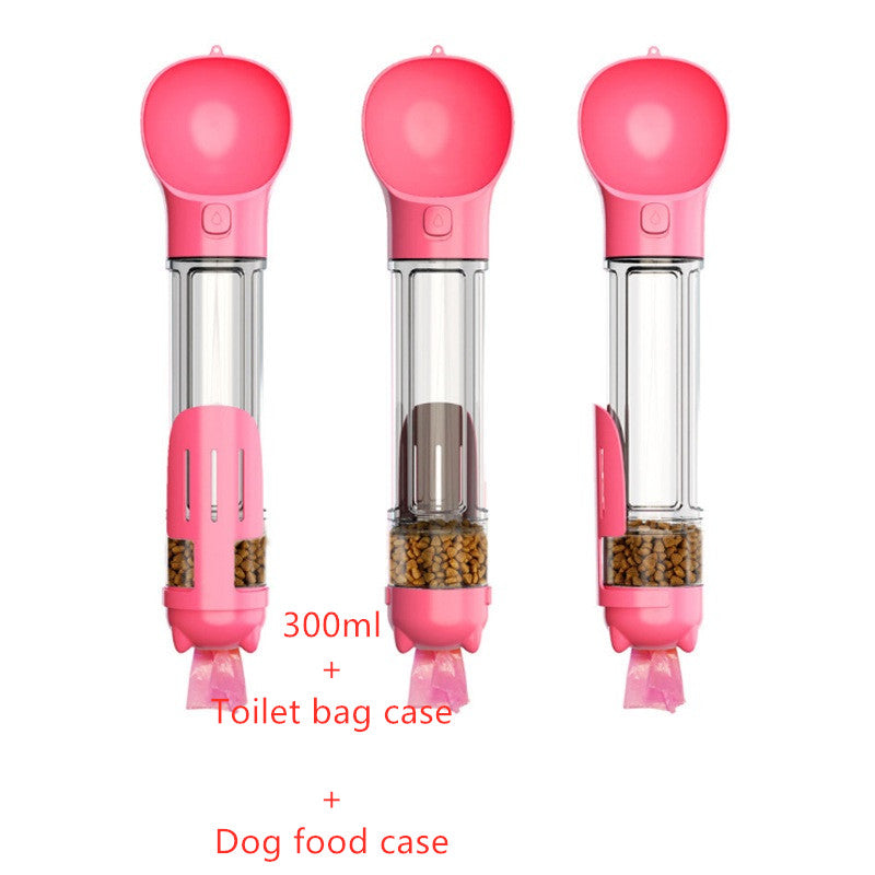 Bouteille d'eau pour animaux, gamelle, sac poubelle de rangement, accessoire de voyage portable pour animaux de compagnie, 3 en 1 : bouteille d'eau pour chien