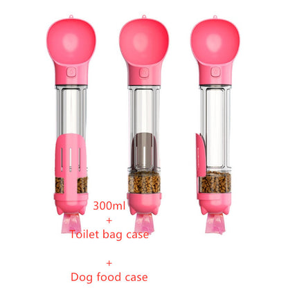 Bouteille d'eau pour animaux, gamelle, sac poubelle de rangement, accessoire de voyage portable pour animaux de compagnie, 3 en 1 : bouteille d'eau pour chien