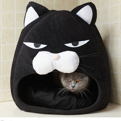 Cat Bed House with Litter Mat