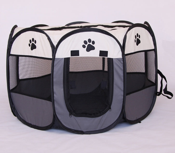Enclos pliable octogonal pour animaux de compagnie, en tissu Oxford, pour chats et chiens