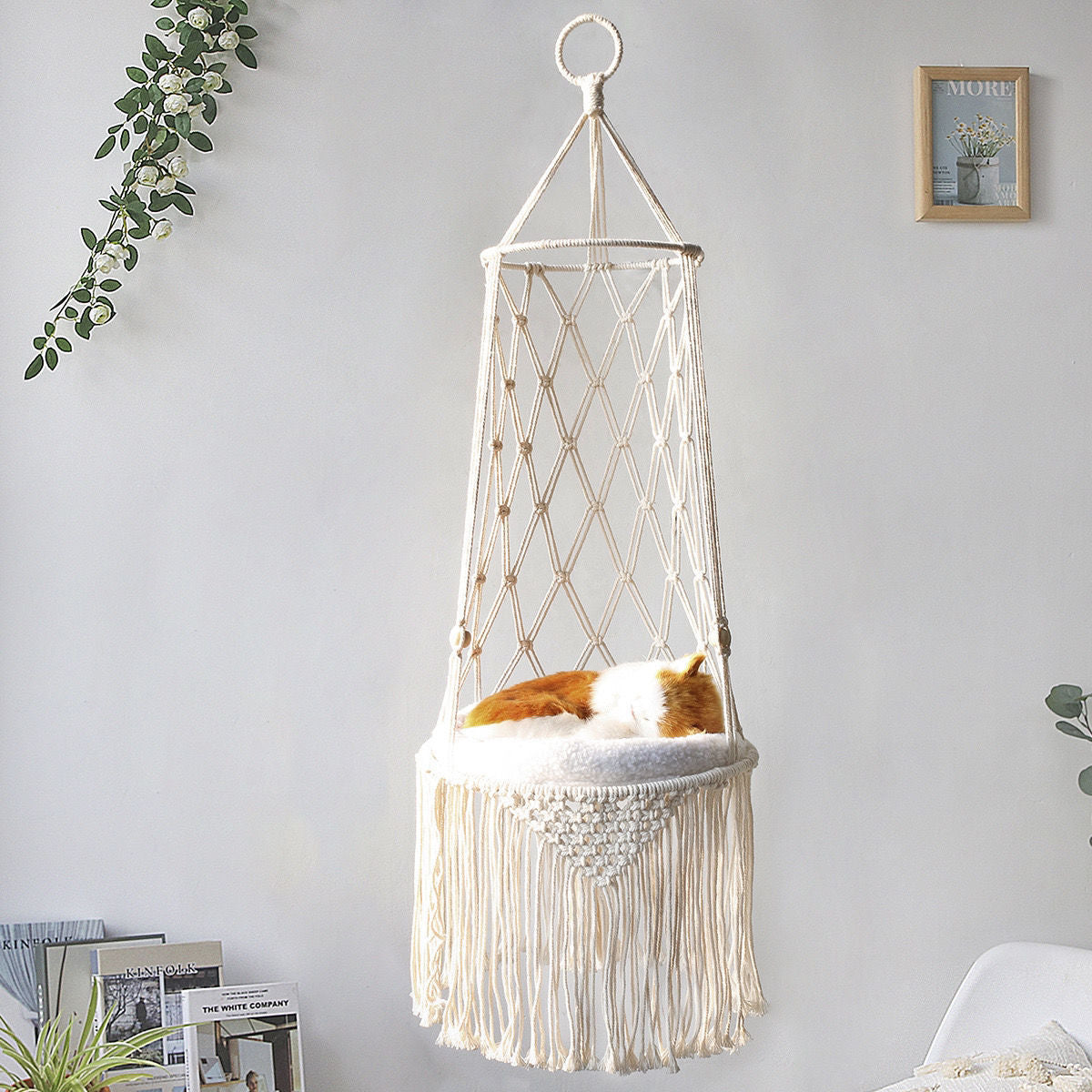 Hanging Macrame Cat Lounger