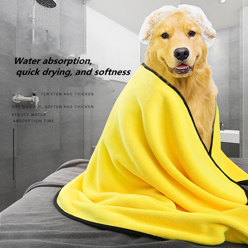 Serviettes pour chiens, serviettes de séchage, serviettes de bain pour chiens et chats, séchage rapide, en microfibre douce, peignoir ultra-absorbant à séchage rapide, pour chiens et chats, jaune