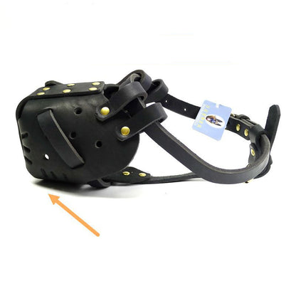 كمامة للكلاب مصنوعة من جلد البقر، مناسبة للكلاب المتوسطة والكبيرة، والكلاب ذات الرأس الحصاني