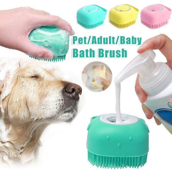 Gants de massage en silicone pour le bain des chiens et chats, brosse et peigne pour le nettoyage de la salle de bain, avec possibilité de verser du shampoing. Accessoires de toilettage pour chiens.