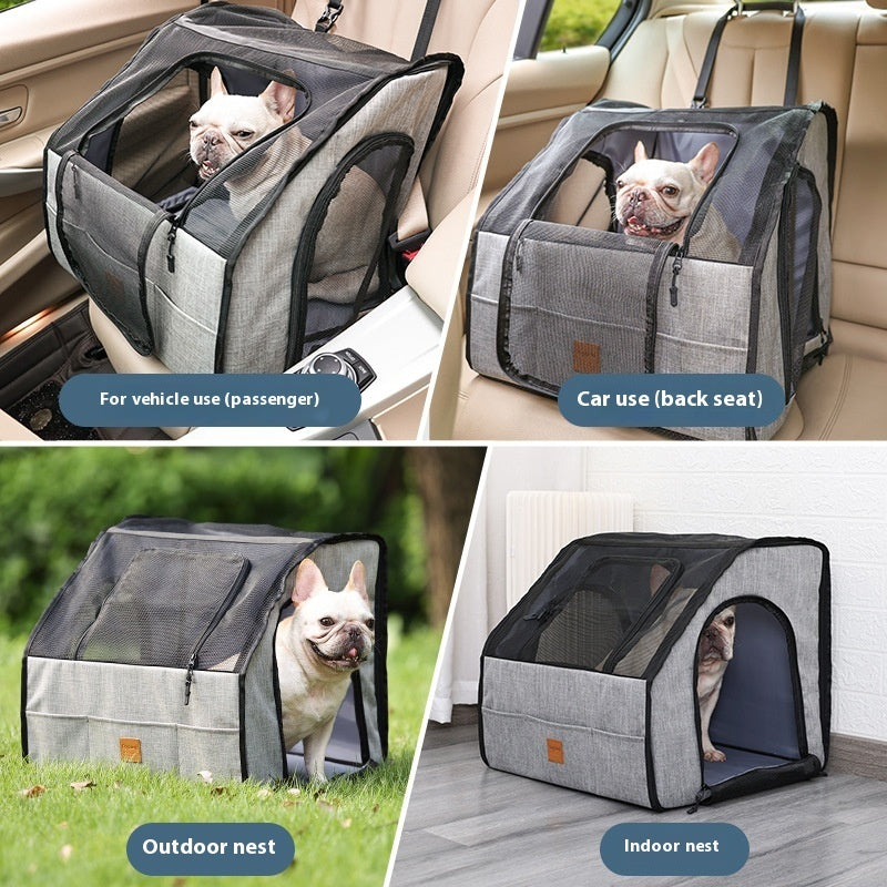 Car Pet Cage with Thick Mat