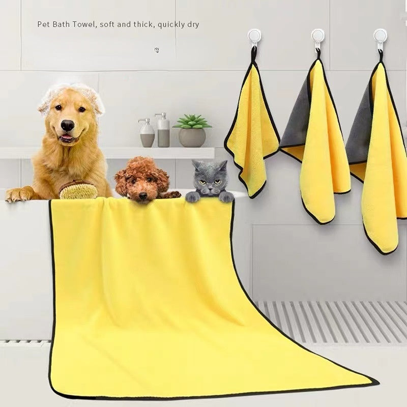 Serviettes pour chiens, serviettes de séchage, serviettes de bain pour chiens et chats, séchage rapide, en microfibre douce, peignoir ultra-absorbant à séchage rapide, pour chiens et chats, jaune