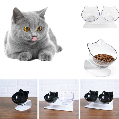 Tilted Double Bowl for Cats