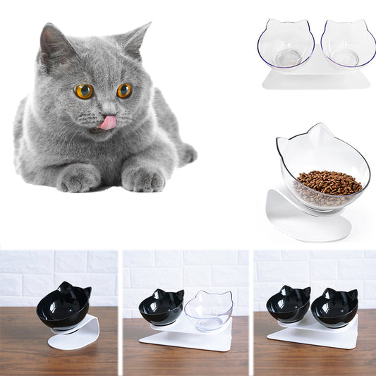 Tilted Double Bowl for Cats
