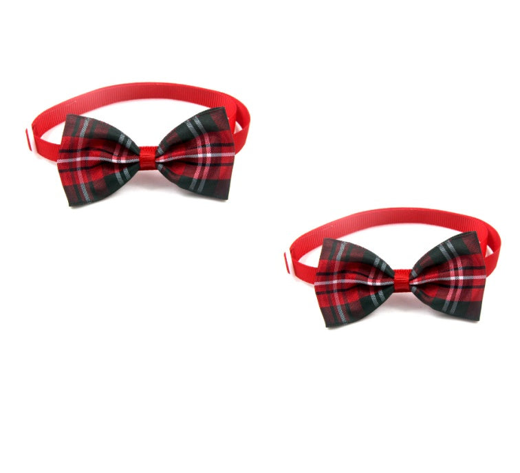 Plaid Pet Tie Cat Dog Scarf Accessories
