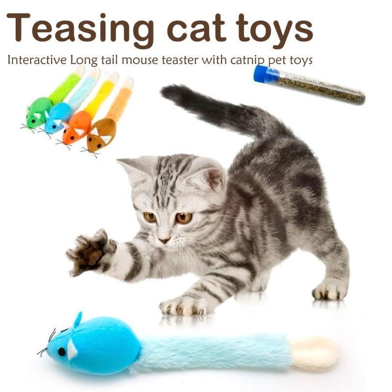 Souris à longue queue - Jouets d'éveil pour chats - Jouets amusants pour animaux de compagnie - Jouets pour chats - Jouets d'entraînement pour souris - Jouets ludiques et interactifs