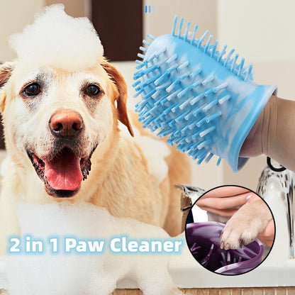 2-in-1 Dog Paw Cleaner Cup with Brush
