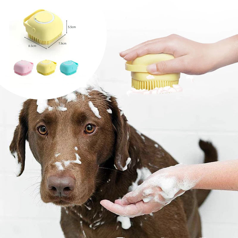 Gants de massage en silicone pour le bain des chiens et chats, brosse et peigne pour le nettoyage de la salle de bain, avec possibilité de verser du shampoing. Accessoires de toilettage pour chiens.