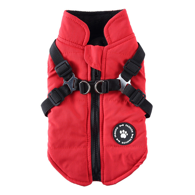 Pet Padded Jacket with Chest Strap