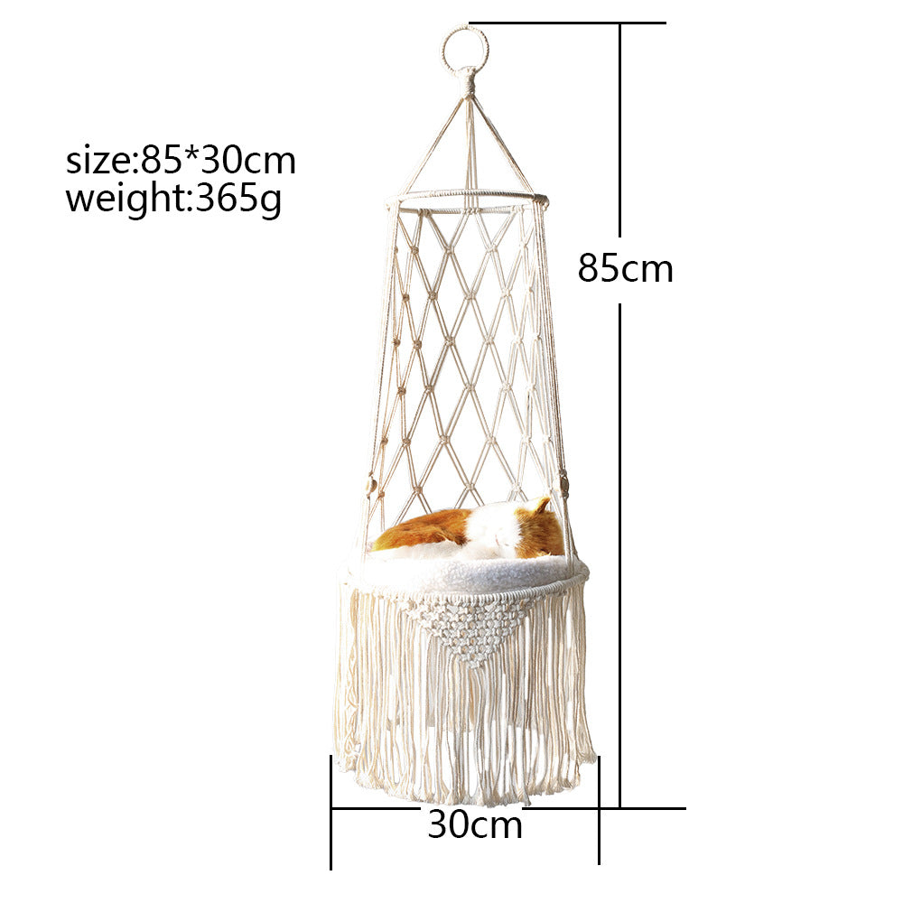 Hanging Macrame Cat Lounger