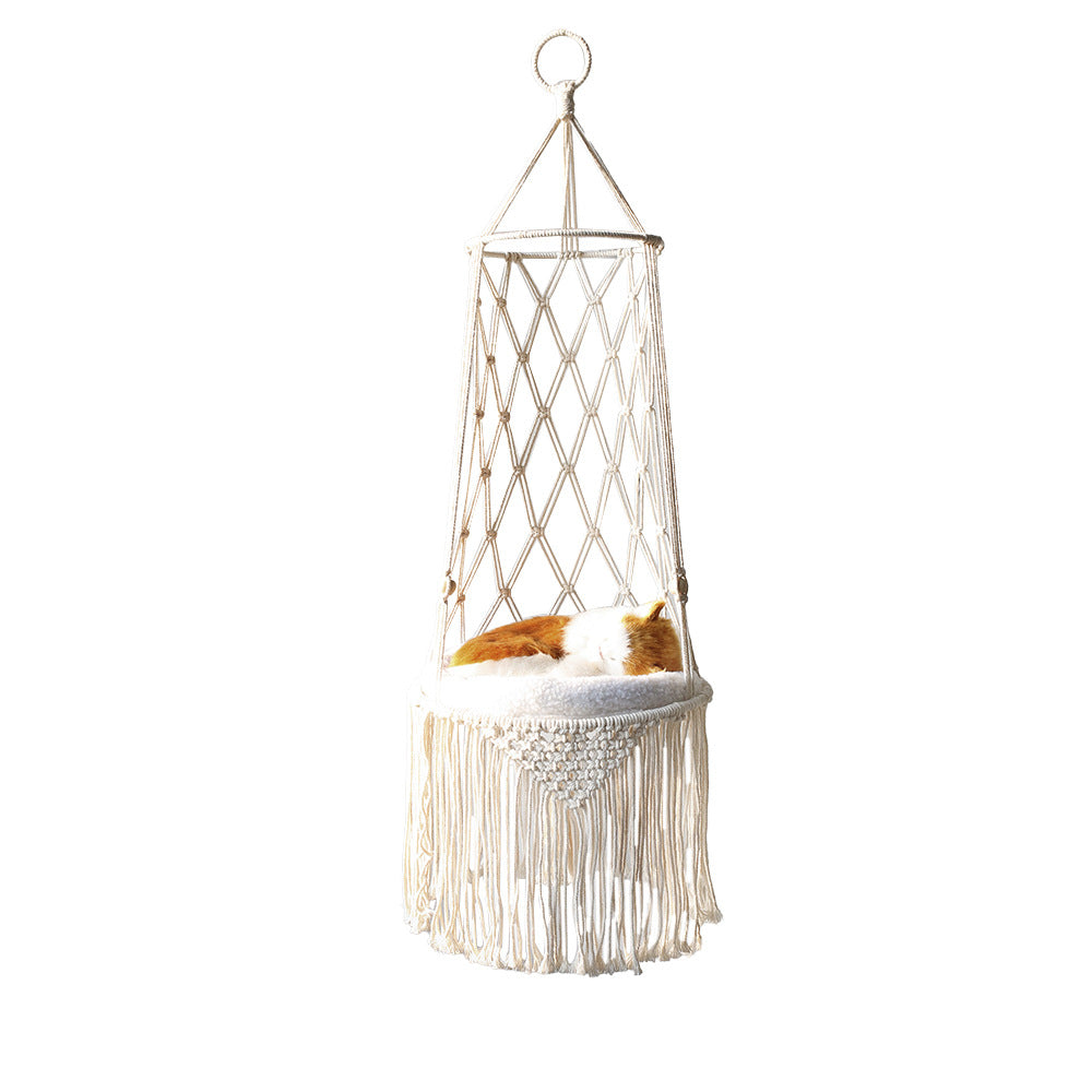 Hanging Macrame Cat Lounger