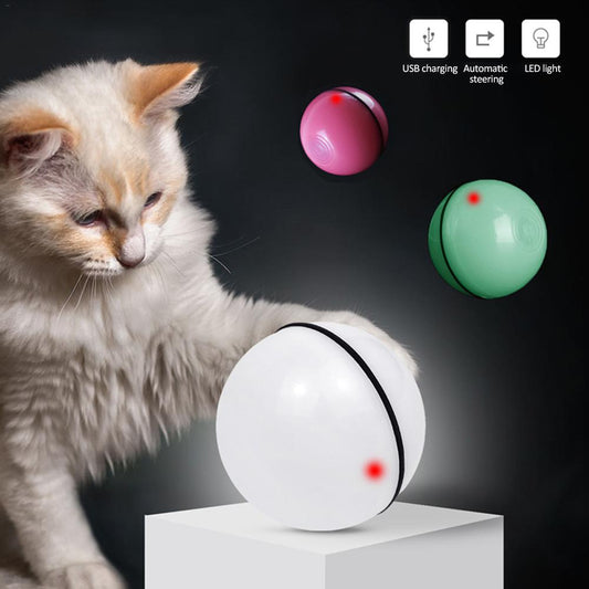Interactive LED Laser Ball Toy for Cats - Automatic Rolling Electronic Pet Toy