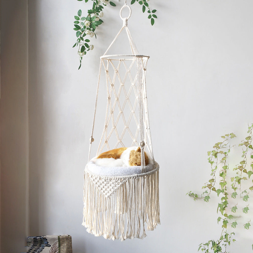 Hanging Macrame Cat Lounger