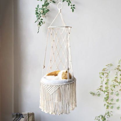Hanging Macrame Cat Lounger