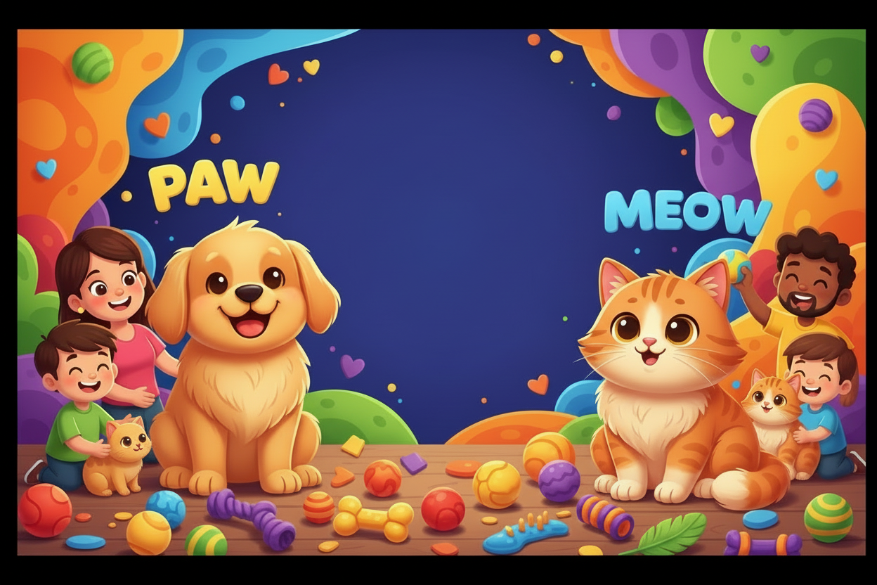 PawMeow Banner con PAW e MEOW